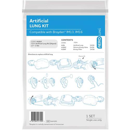 AEROLUNG™ Brayden Manikin Lung Kit 24/pk with filters & valves
