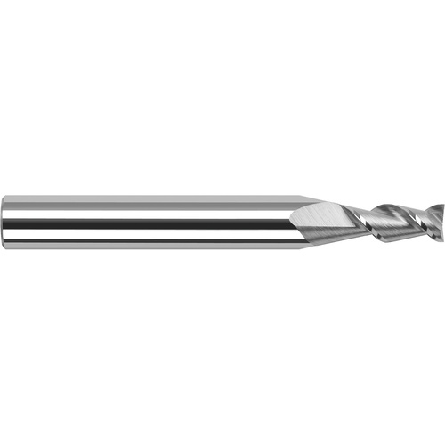 High Helix End Mills for Aluminum Alloys - 0.0600″ Cutter Diameter × 0.1800″ Length of Cut Carbide 45° Helix Square End Mill, 2 Flutes