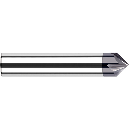 Chamfer Cutters - 0.1875″ (3/16″) Shank Diameter × 30° per side Carbide Pointed Chamfer Cutter, 2 Flutes, AlTiN Coated