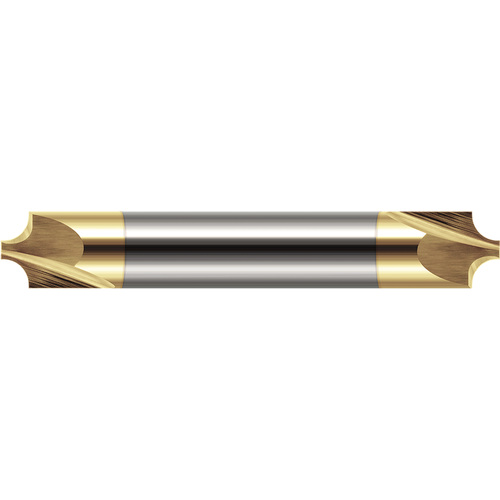 Corner Rounding End Mills - 0.1870″ (3/16″) Radius × 0.0600″ Pilot Diameter Carbide Corner Rounding End Mill DE, 2 Flutes, TiN Coated