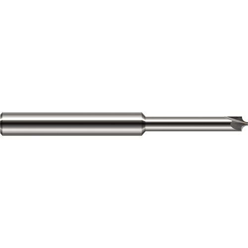 Corner Rounding End Mills - 0.0050″ Radius × 0.0200″ Pilot Diameter × 0.2500″ (1/4″) Neck Length Carbide 5° Flare Corner Rounding End Mills, 2 Flutes