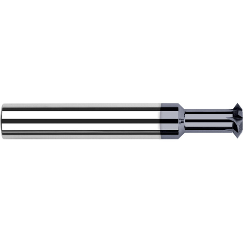 Double Angle Shank Cutters - 0.5000″ (1/2″) Cutter Diameter × 0.0880″ Width × 0.5000″ (1/2″) Neck Length Carbide Double Angle Shank Cutter, 6 Flutes, AlTiN Coated