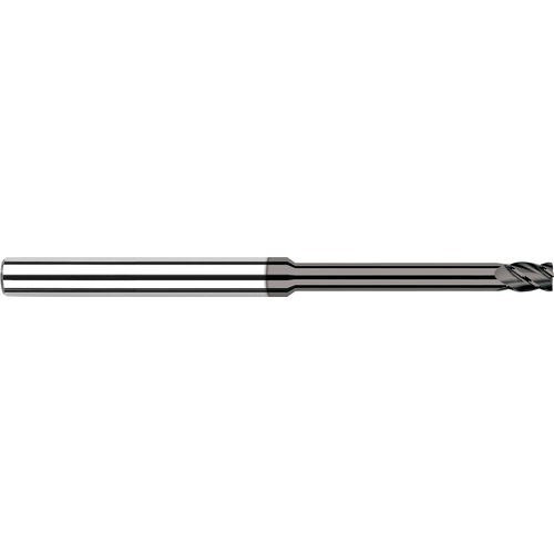 Diamond End Mills for Non-Ferrous Materials - CVD Diamond - 0.0780″ (5/64″) Cutter Diameter × 0.0100″ Radius × 0.1170″ Length of Cut × 0.6250″ (5/8″) Reach Carbide Corner Radius End Mill, 4 Flutes, CVD Diamond Coated