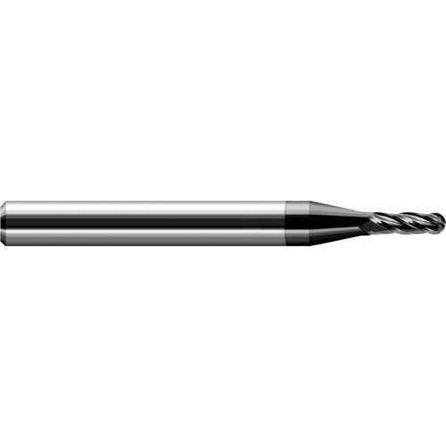 ‎Ballnose End Mill; 0.019″ Dia. × 0.057″ LOC × 1/8″ Shank Dia. × 1-1/2″ OAL ; 2 FL ; Carbide ; Amorphous Diamond