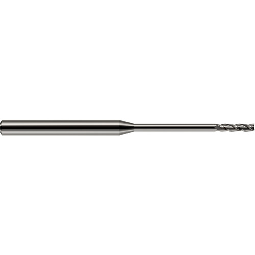 Miniature End Mills - Long Reach, Long Flute - 0.0700″ Cutter Diameter × 0.5000″ (1/2″) Length of Cut Carbide Square End Mill, 3 Flutes