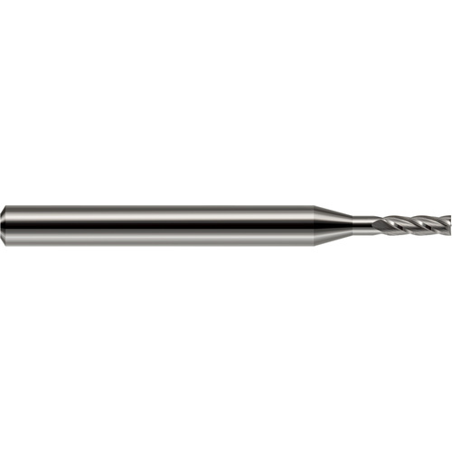 Miniature End Mills - Long Reach, Standard Flute - 0.0930″ (3/32″) Cutter Diameter × 0.2790″ Length of Cut × 0.5000″ (1/2″) Reach Carbide Square End Mill, 2 Flutes