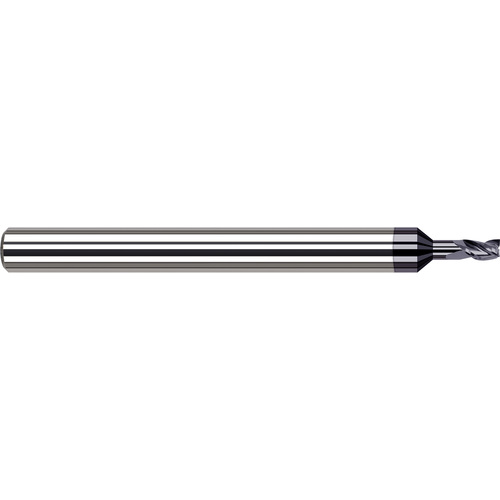 Miniature End Mills - Long Reach, Stub Flute - 0.0780″ (5/64″) Cutter Diameter × 0.1170″ Length of Cut × 0.2340″ (15/64″) Reach Carbide Square End Mill, 3 Flutes, AlTiN Coated