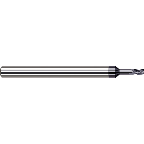 Miniature End Mills - Long Reach, Stub Flute - 0.0780″ (5/64″) Cutter Diameter × 0.1170″ Length of Cut × 0.3120″ (5/16″) Reach Carbide Square End Mill, 3 Flutes, AlTiN Coated