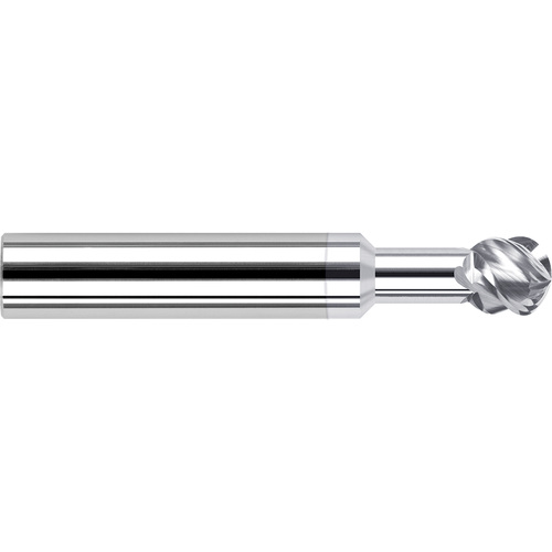 ‎Ballnose End Mill; 1/4″ Dia. × 0.213″ LOC × 1/4″ Shank Dia. × 2-1/2″ OAL ; 4 FL ; Carbide ; TiB2