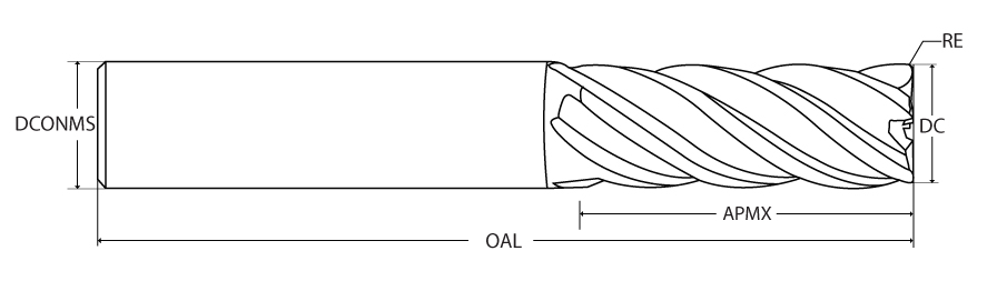 3/8X3/8X2X4 5FL RH .030R