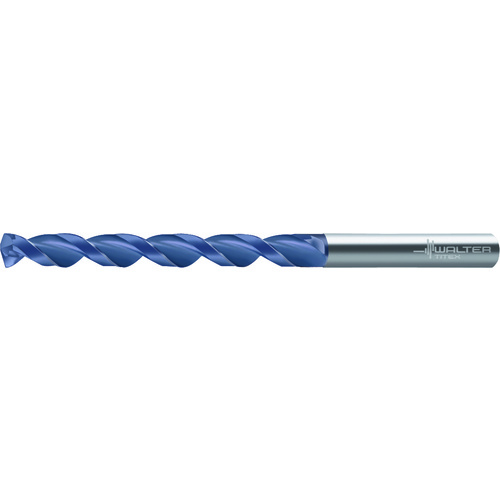 ‎10.2 mm Dia. × 10.2 mm Shank × 87 mm Flute Length × 133 mm OAL, 8xD, 140°, 2xD Flute, External Coolant, DIN 338, Round Solid Carbide Drill A1276TFL-10.2